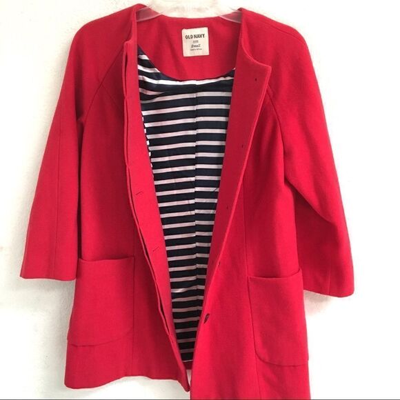 Old Navy wool blend hidden button up coat S - Picture 2 of 8